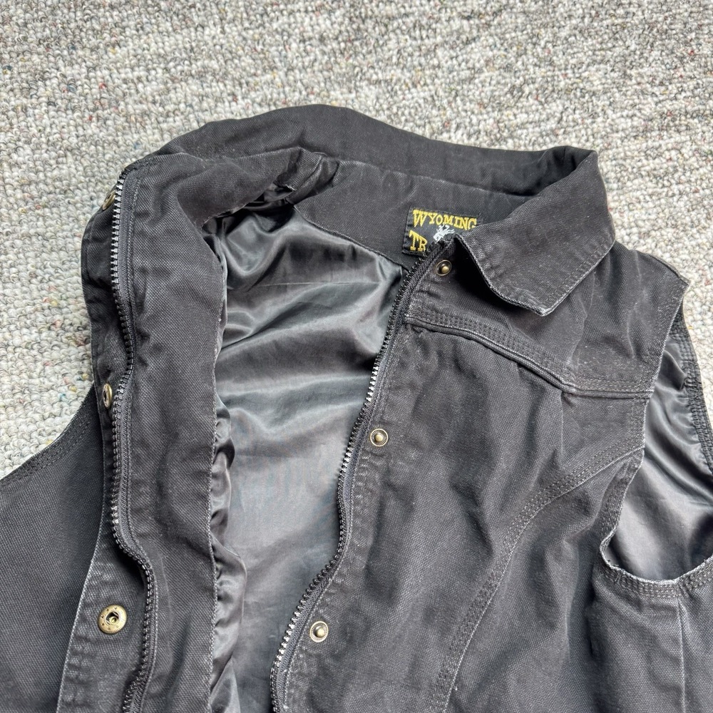 Wyoming Traders Vest Womens Medium Canvas Western Quilted Zip Snap Workwear - Picture 7 of 12